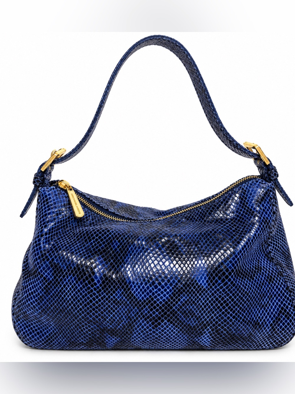 Euc Michael Kors navy blue leather snake embossed shoulder bag